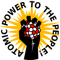 Man and Atom atomic fist logo